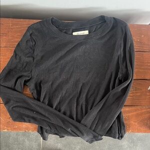 Madewell Black Ribbed Long Sleeve Top